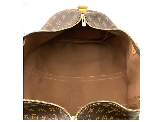 Keepall 55 Boston Tasche aus Monogramm-Canvas und Leder von Louis Vuitton Braun - Ansicht 8