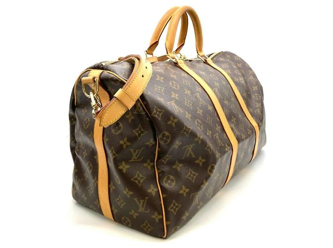 Borsa Boston Keepall 50 Louis Vuitton Marrone - vista 3