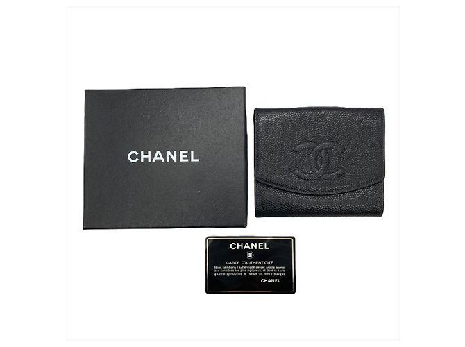 Chanel Coco Mark Double-Hook Bifold Wallet Black - view 12