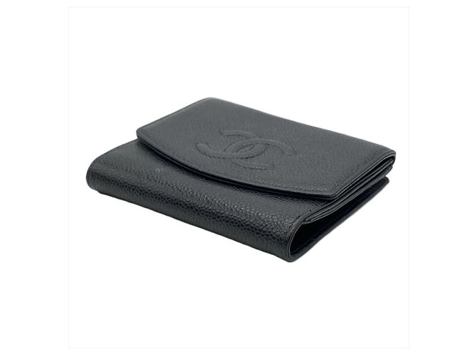 Chanel Coco Mark Double-Hook Bifold Wallet Black - view 2