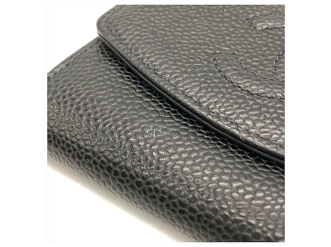 Chanel Coco Mark Double-Hook Bifold Wallet Black - view 4