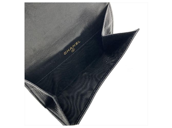 Chanel Coco Mark Double-Hook Bifold Wallet Black - view 7
