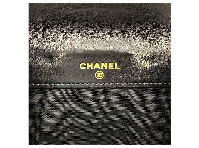 Chanel Coco Mark Double-Hook Bifold Wallet Black - view 9