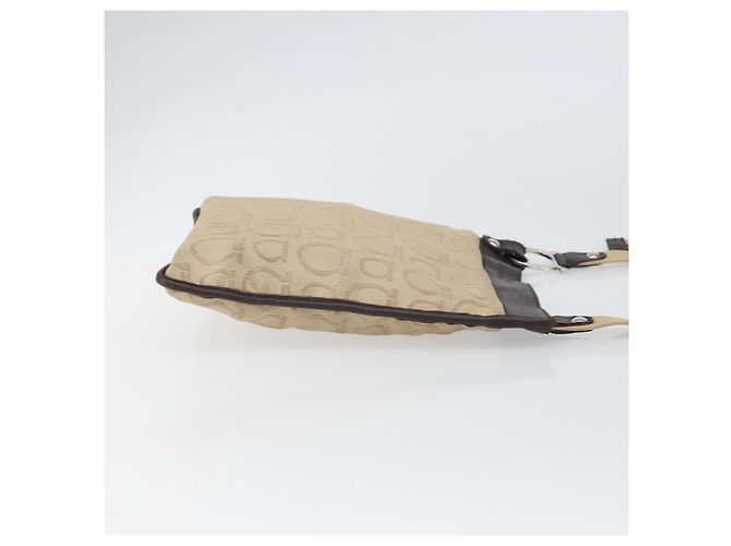 Borsa a Spalla Gancini in Tela Salvatore Ferragamo Beige - vista 3