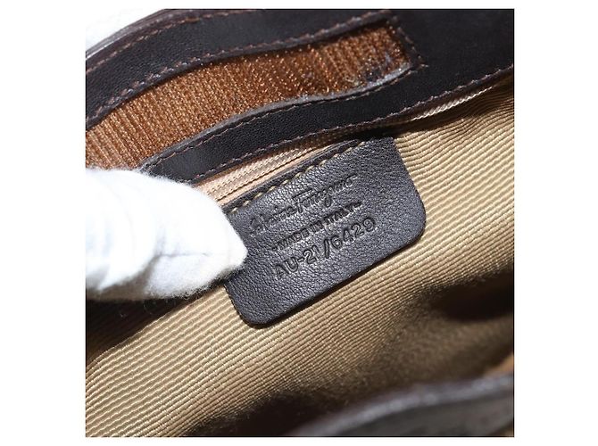 Borsa a Spalla Gancini in Tela Salvatore Ferragamo Beige - vista 6