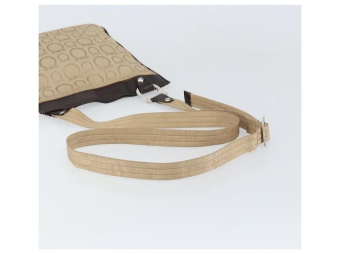 Borsa a Spalla Gancini in Tela Salvatore Ferragamo Beige - vista 7