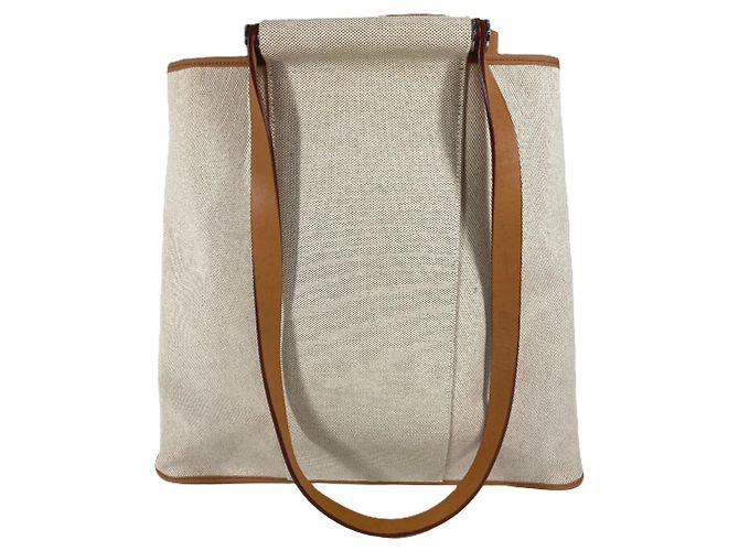 Cabag Borsa Tote Verticale Elan GM di Hermès Beige - vista 2