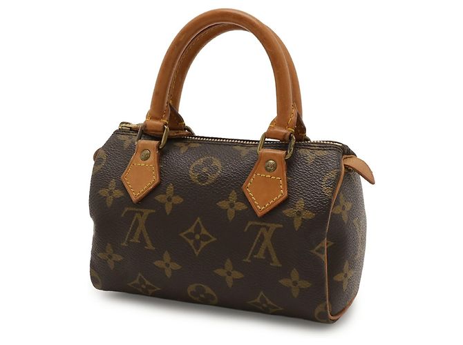 Pochette Mini Speedy Monogram Louis Vuitton Marrone - vista 3