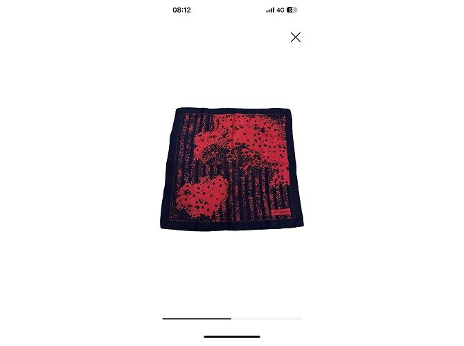 Foulard in seta Pierre Balmain Rosso Blu - vista 2