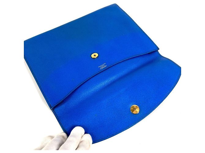 Borsa Clutch Pochette Rio di Hermès Blu - vista 9