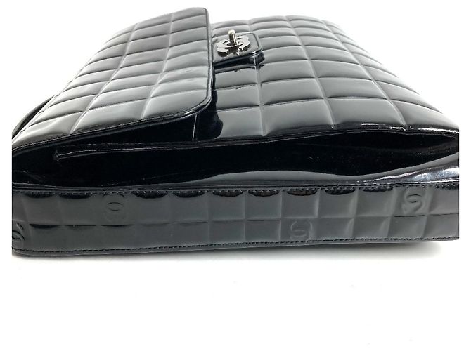 Timeless Borsa da spiaggia Chanel Flap CC Logo Coco Mark Nero - vista 3