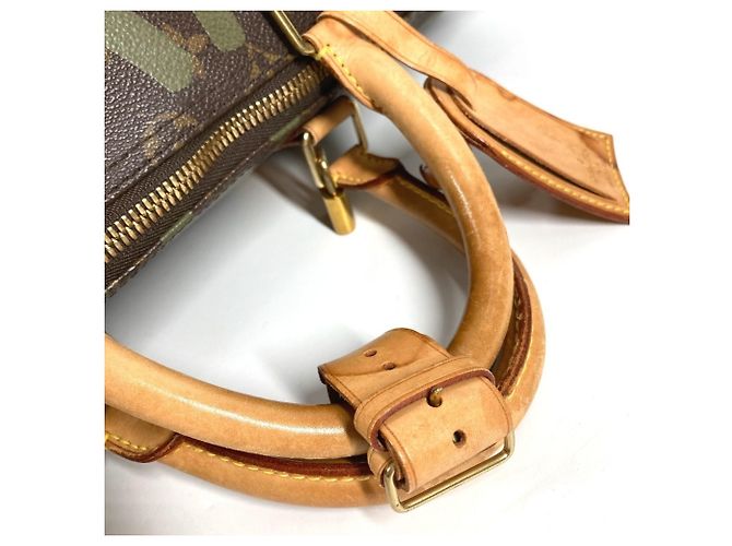 Borsa da viaggio Keepall 50 Monogram Graffiti Louis Vuitton Marrone Cachi - vista 10