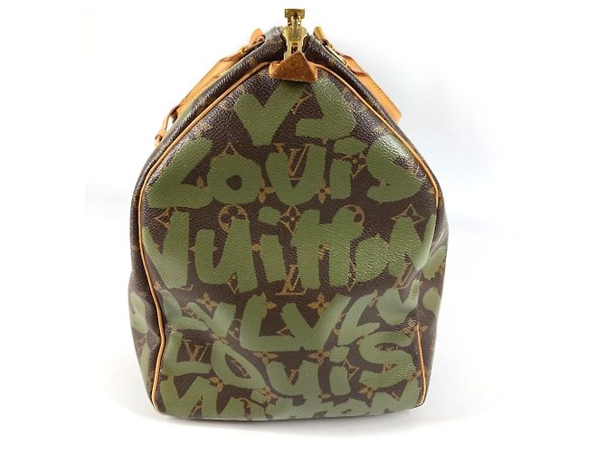 Borsa da viaggio Keepall 50 Monogram Graffiti Louis Vuitton Marrone Cachi - vista 3