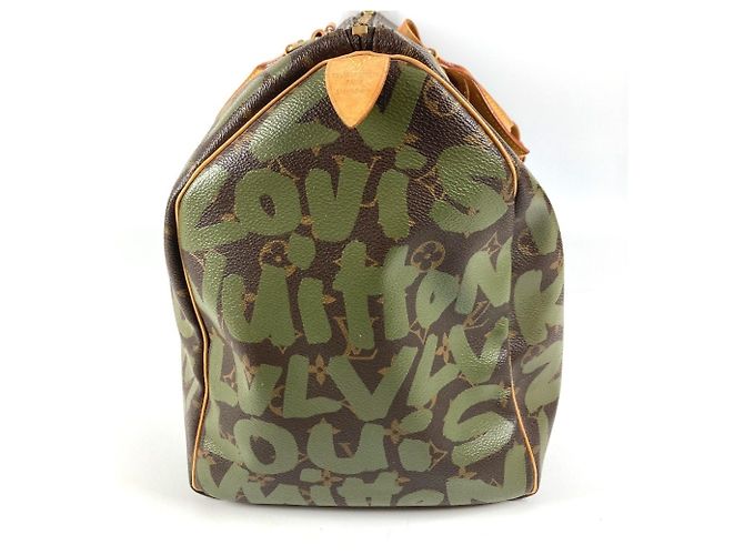 Borsa da viaggio Keepall 50 Monogram Graffiti Louis Vuitton Marrone Cachi - vista 4