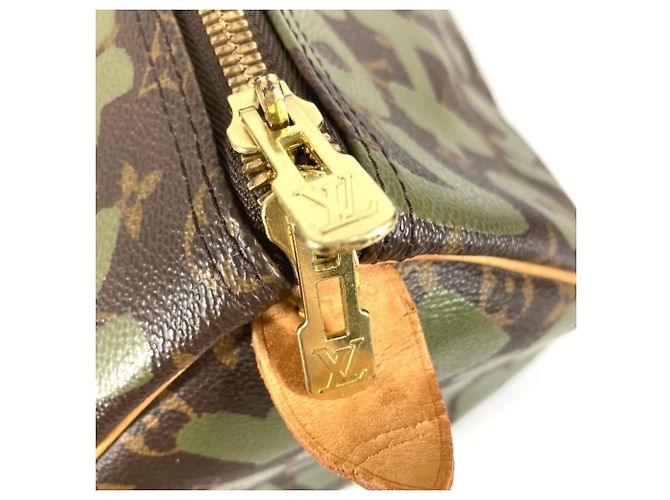 Borsa da viaggio Keepall 50 Monogram Graffiti Louis Vuitton Marrone Cachi - vista 6