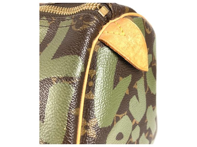 Borsa da viaggio Keepall 50 Monogram Graffiti Louis Vuitton Marrone Cachi - vista 7