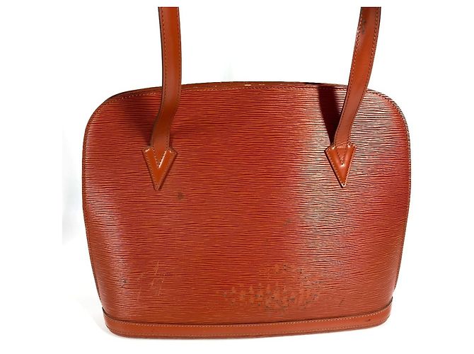 Borsa a spalla/tote in pelle Epi Louis Vuitton Marrone - vista 2