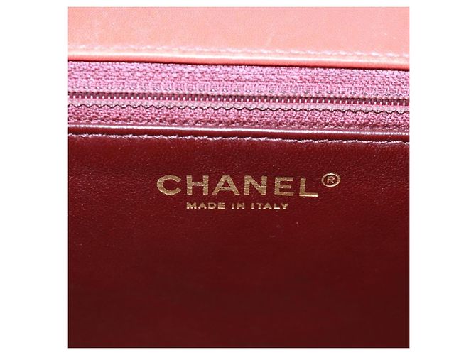 Chanel Zwei-Farben Umhängetasche aus gestepptem Lammleder klein Rot - Ansicht 6