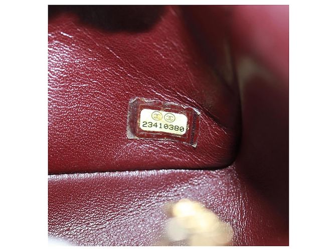 Chanel Zwei-Farben Umhängetasche aus gestepptem Lammleder klein Rot - Ansicht 7