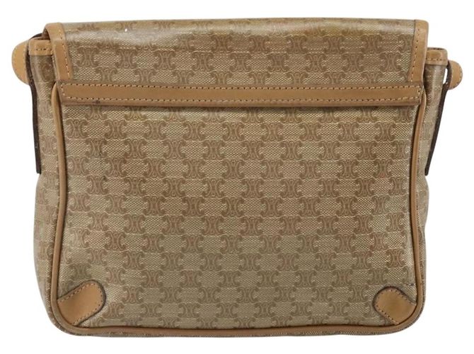Céline Celine Vintage Macadam Schultertasche aus Canvas und Leder Beige - Ansicht 2