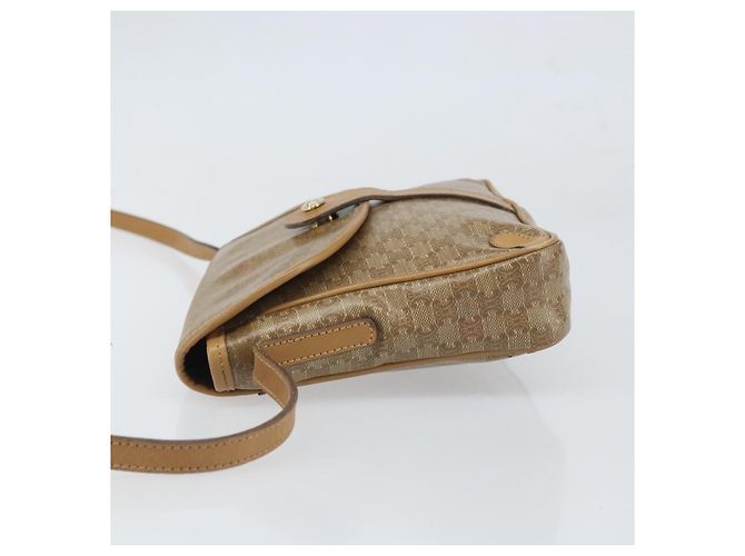 Céline Celine Vintage Macadam Schultertasche aus Canvas und Leder Beige - Ansicht 4