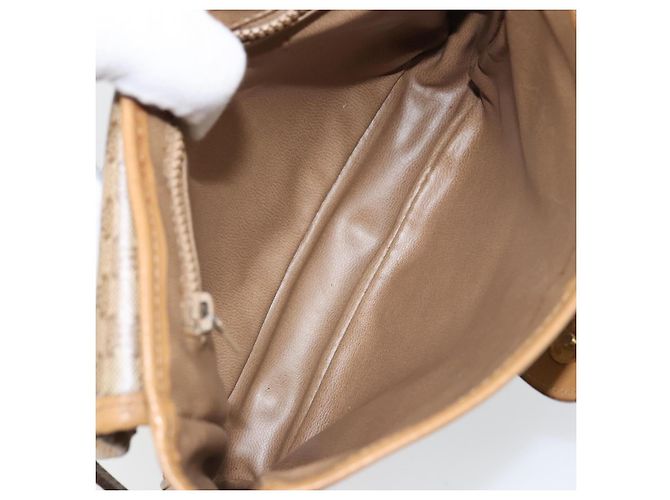 Céline Celine Vintage Macadam Schultertasche aus Canvas und Leder Beige - Ansicht 5