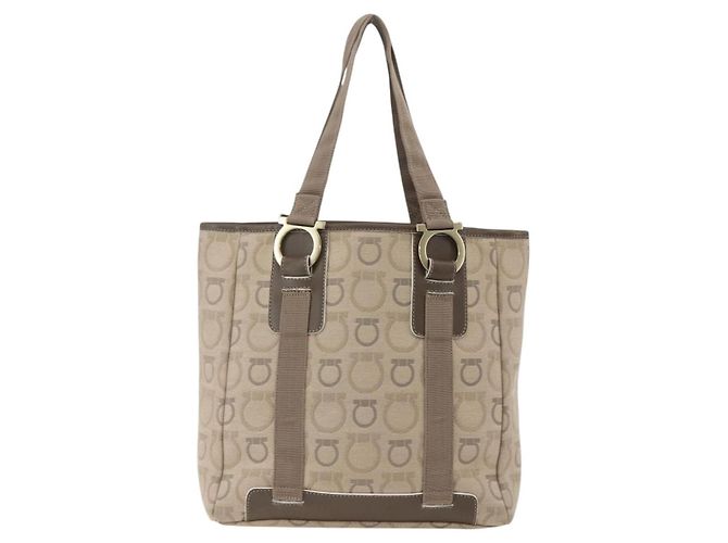 Gancini Tote aus Canvas Medium von Salvatore Ferragamo Beige - Ansicht 2