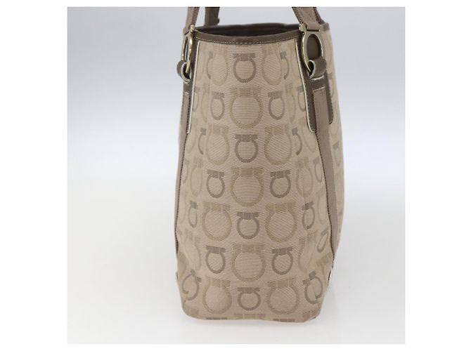Gancini Tote aus Canvas Medium von Salvatore Ferragamo Beige - Ansicht 4