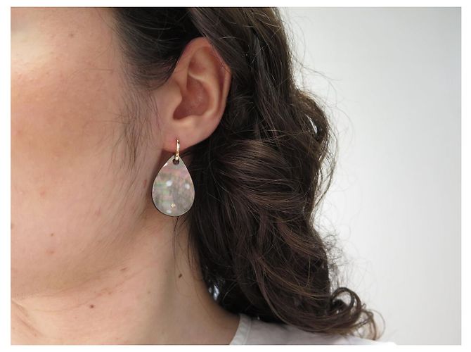 NUOVE ORECCHINI GINETTE NY MY BLISS BOBLINB2 IN ORO ROSA 18K E MADREPERLA D'oro - vista 10