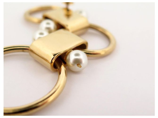 Chloé ARETES CHLOE COLGANTES AROS PERLAS EN METAL DORADO - vista 7