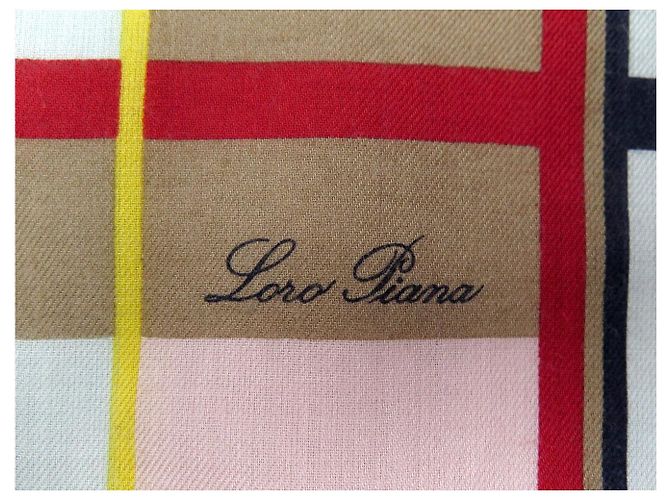 Loro Piana Mehrfarbiger Karomuster Schal 70% Kaschmir 30% Seide - Ansicht 2