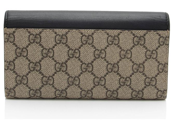 Cartera de cadena Padlock en piel de ternera GG Supreme de Gucci Castaño Beige - vista 3