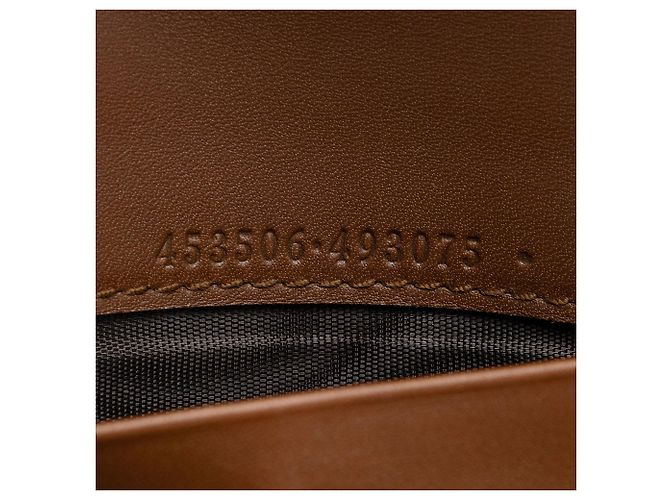 Cartera de cadena Padlock en piel de ternera GG Supreme de Gucci Castaño Beige - vista 6