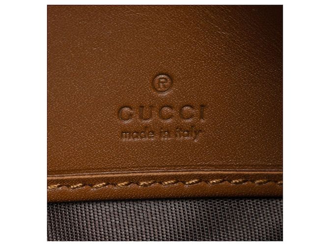 Cartera de cadena Padlock en piel de ternera GG Supreme de Gucci Castaño Beige - vista 8