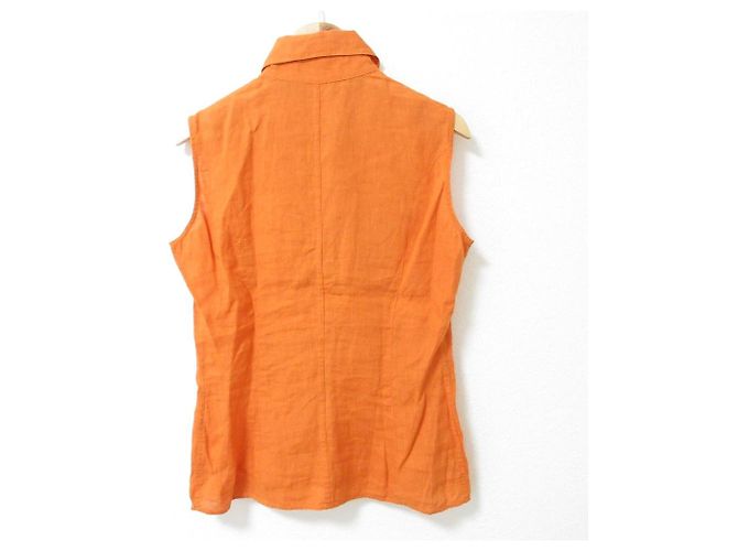 Céline Ärmelloses Pulloverhemd aus 100 % Leinen von Celine Orange - Ansicht 2