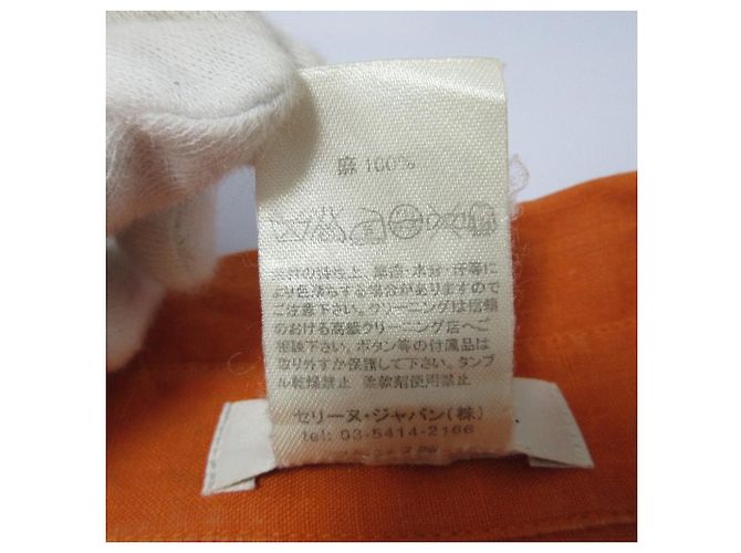 Céline Ärmelloses Pulloverhemd aus 100 % Leinen von Celine Orange - Ansicht 6