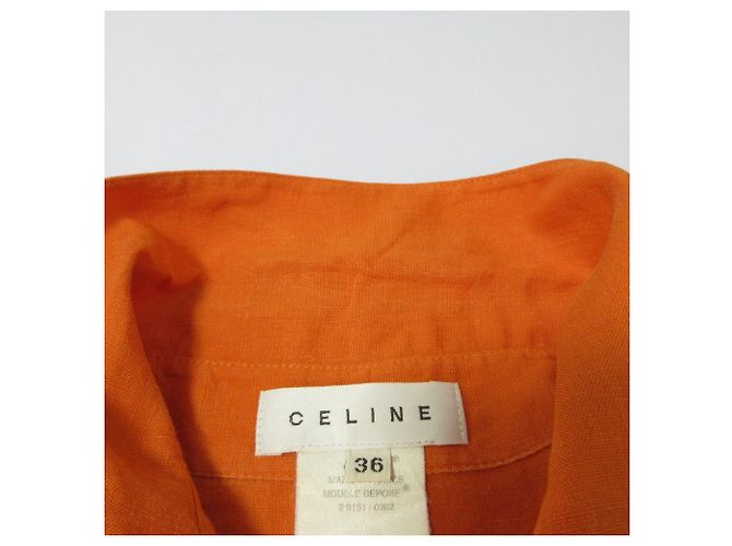 Céline Ärmelloses Pulloverhemd aus 100 % Leinen von Celine Orange - Ansicht 7