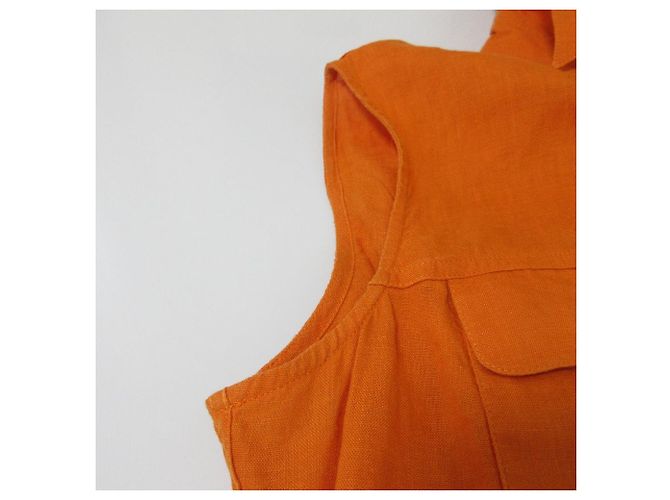 Céline Ärmelloses Pulloverhemd aus 100 % Leinen von Celine Orange - Ansicht 9