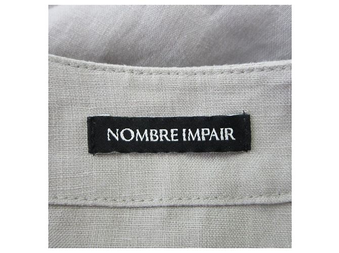 Autre Marque Abrigo largo de lino francés NOMBRE IMPAIR Castaño - vista 7