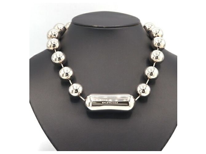 Collana con Pendente in Metallo Argento Balenciaga - vista 7