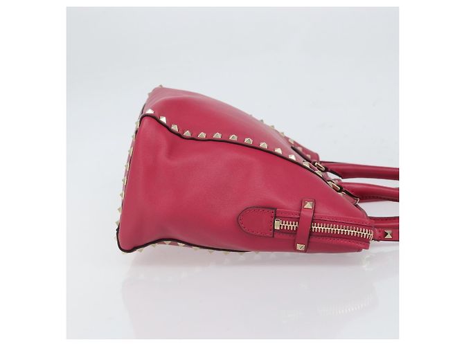 Borsa Valentino Garavani Rockstud in pelle rigida piccola Rosa - vista 3