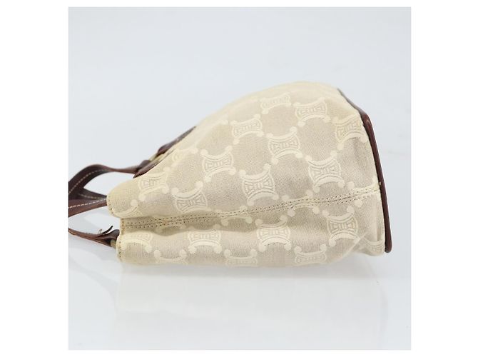 Céline Celine Vintage Macadam Handtasche aus Canvas und Leder Beige - Ansicht 4