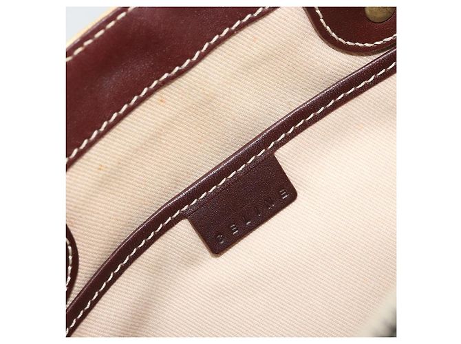Céline Celine Vintage Macadam Handtasche aus Canvas und Leder Beige - Ansicht 6