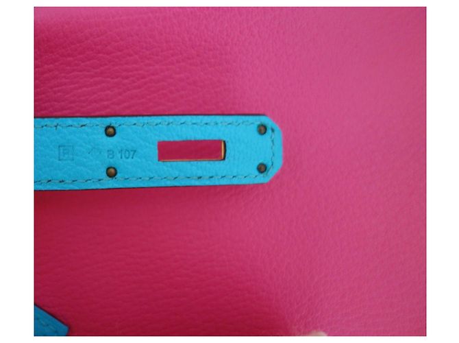 Borsa Hermès Birkin 30 ordine speciale Rosa Blu Multicolore Porpora - vista 10