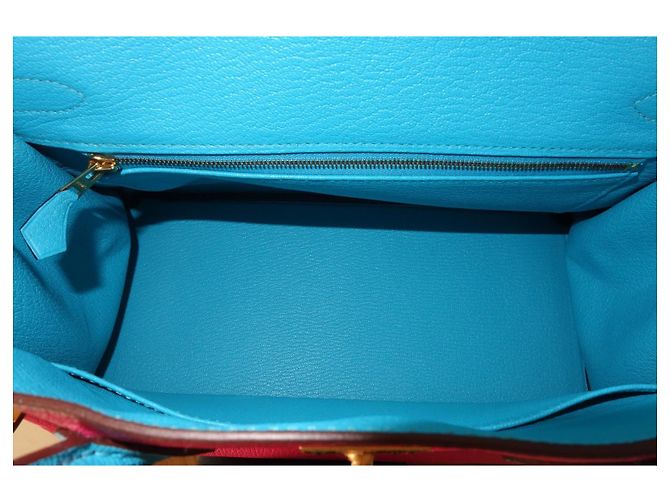 Borsa Hermès Birkin 30 ordine speciale Rosa Blu Multicolore Porpora - vista 5
