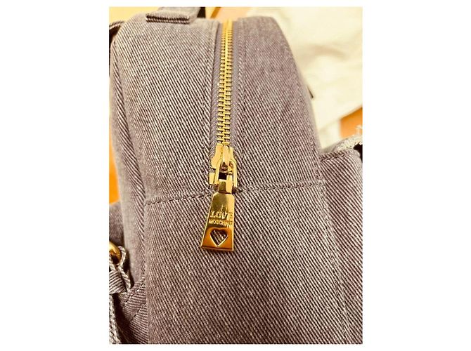 Zaino Love Moschino in denim azzurro e grigio - vista 14