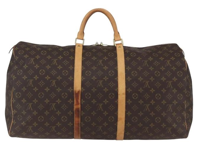 Borsa Keepall Louis Vuitton in tela Monogram 60 Marrone - vista 2