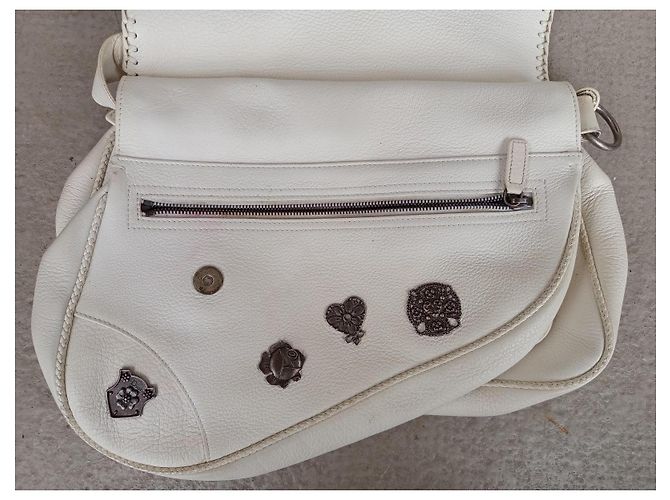 Borsa Dior Gaucho in pelle bianca Bianco - vista 13