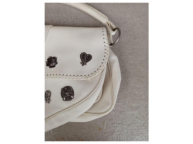 Borsa Dior Gaucho in pelle bianca Bianco - vista 4
