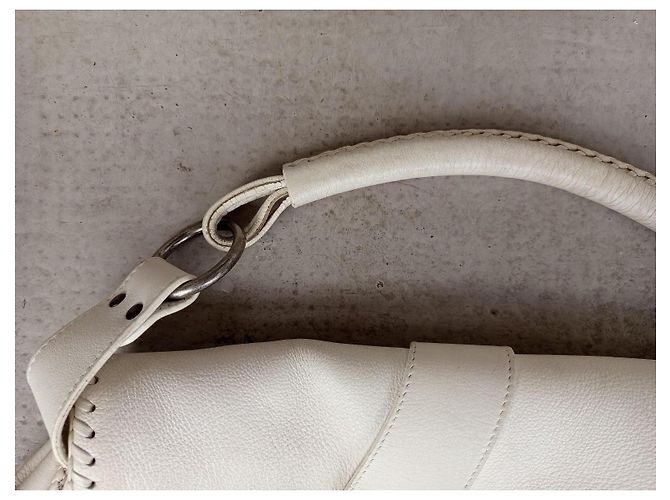 Borsa Dior Gaucho in pelle bianca Bianco - vista 6